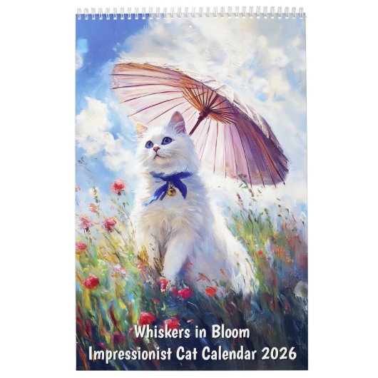 Whiskers in Bloom – Impressionistischer Katzenkale Kalender (Titelbild)