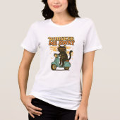 Whiskers Me Away Retro Cat Tri-Blend Shirt (Vorderseite)