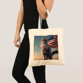 Whiskers of Freedom - Patriotic Cat Tote Bag Tragetasche (Vorderseite (Produkt))