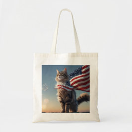 Whiskers of Freedom - Patriotic Cat Tote Bag Tragetasche