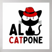 Whiskers of Mischief: Al Catpone | black cat Poster (Vorne)