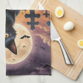 Whiskers of the Witching Hour - Black Cat Geschirrtuch (Viertel Falte)