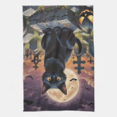 Whiskers of the Witching Hour - Black Cat Geschirrtuch (Vertikal)