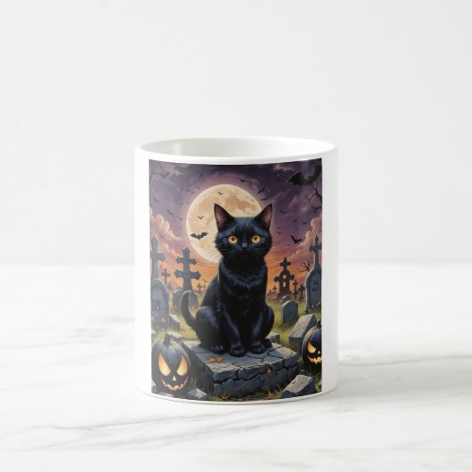Whiskers of the Witching Hour - Black Cat Kaffeetasse (Mittel)