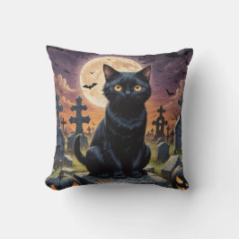 Whiskers of the Witching Hour - Black Cat Kissen