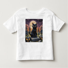Whiskers of the Witching Hour - Black Cat Kleinkind T-shirt