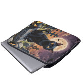 Whiskers of the Witching Hour - Black Cat Laptopschutzhülle (Vorne Knopf)