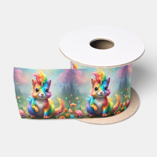 Whiskers of Wonder: Das Rainbow Unicorn Eichhörnch Satinband
