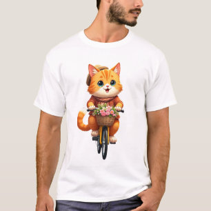 Whiskers on Wheels: Urban Feline Adventure T-Shirt