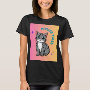 Whiskers & Tales   Whimsical Cat Storybook T - Shi T-Shirt