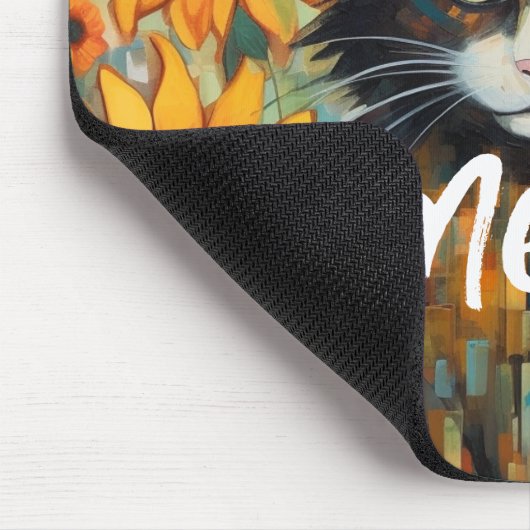Whiskers und Sonnenblumen Bliss Cat Lover's Mousepad (Ecke)