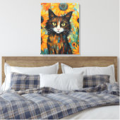 Whiskers und Sonnenblumen Katzenjammer Leinwanddruck (Insitu (Schlafzimmer))