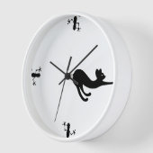 "Whiskers & Whimsy: Katzen und Lizards Wall Clock Uhr (Winkel)