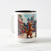 Whiskers & Wiskers: Märchenhafte Feline Wedding Bl Zweifarbige Tasse (Vorderseite Links)