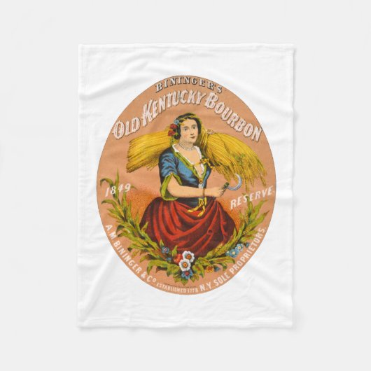 Whiskey Advertising Label, Circa 1860. Fleecedecke (Vorderseite)