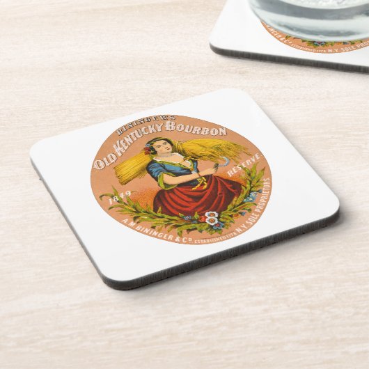 Whiskey Advertising Label, Circa 1860. Getränkeuntersetzer (Linke Seite)