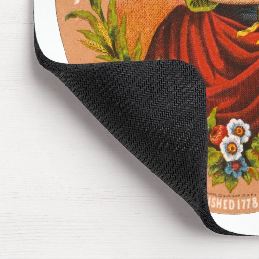 Whiskey Advertising Label, Circa 1860. Mousepad (Ecke)