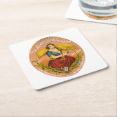 Whiskey Advertising Label, Circa 1860. Rechteckiger Pappuntersetzer (angewinkelt)