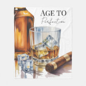 Whiskey and Cigar Men’s Birthday Party Fleecedecke (Vorderseite)