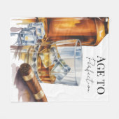 Whiskey and Cigar Men’s Birthday Party Fleecedecke (Vorderseite (Horizontal))
