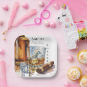 Whiskey and Cigar Men’s Birthday Party Pappteller (Party)