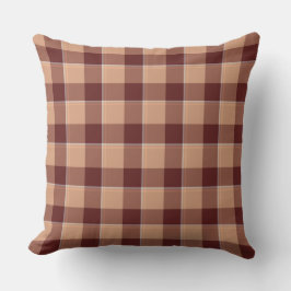 Whiskey and Livid Brown Plaid Kissen