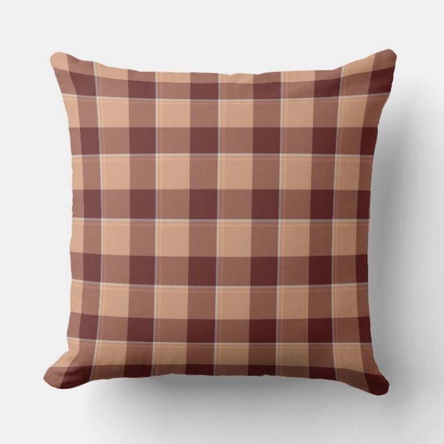 Whiskey and Livid Brown Plaid Kissen (Vorderseite)