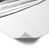 Whiskey auf den Felsen Glas minimalistische Linie  Poster (Ecke)