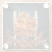 Whiskey auf den Felsen Glasuntersetzer (Rückseite)