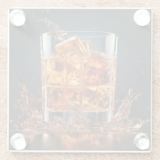 Whiskey auf den Felsen Glasuntersetzer (Rückseite)