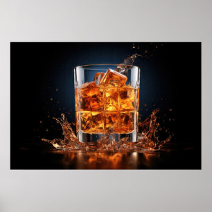 Whiskey auf den Felsen Poster