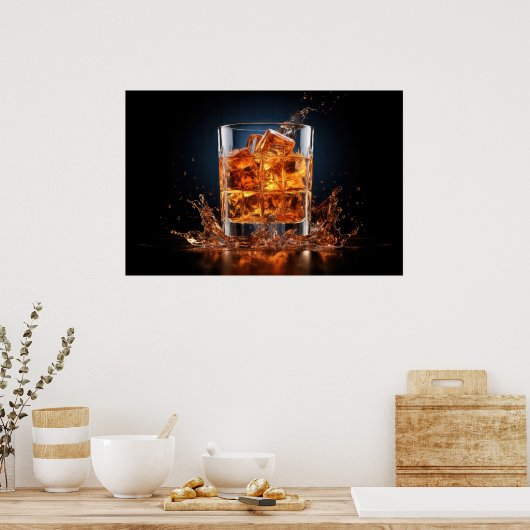 Whiskey auf den Felsen Poster (Küche)
