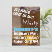 WHISKEY BACHELOR PARTY CUSTOM EINLADUNGEN (Stehend Vorderseite)