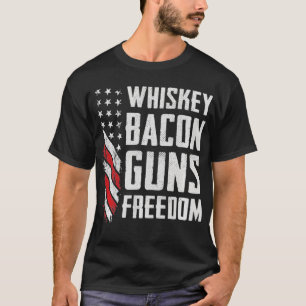 Whiskey Bacon Guns Freedom GRILLEN Grill Drink Fun T-Shirt