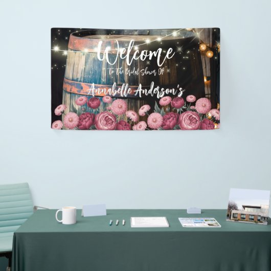 Whiskey Barrel Brautparty Empfang Banner (Messeveranstaltung)