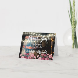 Whiskey Barrel Brautparty Empfang Dankeskarte