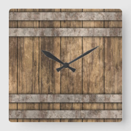 Whiskey Barrel Quadratische Wanduhr
