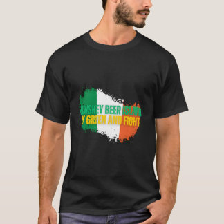 Whiskey Beer Island Green und Kampf St Patrick' T-Shirt