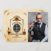 Whiskey Birthday Aged to Perfect Foto Mens Einladung (Vorne/Hinten)