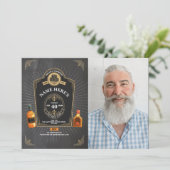 Whiskey Birthday Aged to Perfection 50 th Chalk Einladung (Stehend Vorderseite)