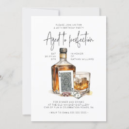Whiskey Birthday Invitation Poker Party Invitation Einladung