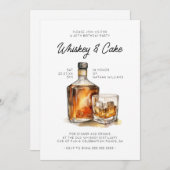 Whiskey Birthday Party Einladung (Vorne/Hinten)