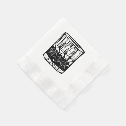 Whiskey Block Print Cocktail Party Napkins Set Serviette (Ecke)