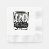 Whiskey Block Print Cocktail Party Napkins Set Serviette (Vorderseite)
