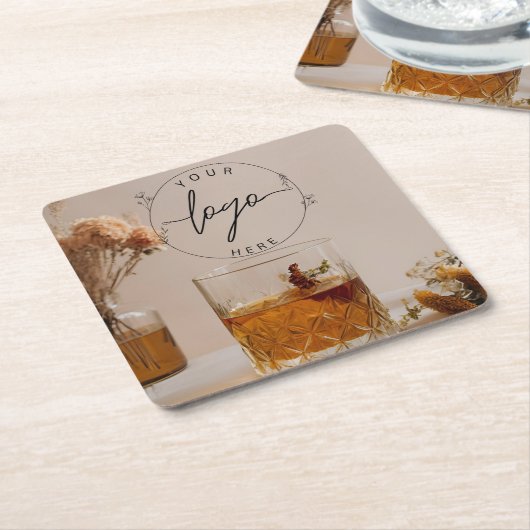 Whiskey | Boho Blume | Ästhetische Untersetzer (angewinkelt)