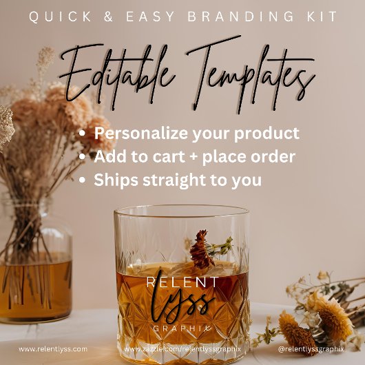 Whiskey | Boho Blume | Ästhetischer Cocktail Serviette