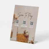 Whiskey | Boho Blume | QR-Code | Zahlungszeichen Sockelschild (Vorderseite)