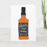 Whiskey Bottle 21st Birthday Whiskey Lovers Karte<br><div class="desc">This card features a drawing style illustration of a whiskey bottle. The bottle's label is ready for you to fill in your own information to create a personalized birthday card that's perfect for someone celebrating a 21st birthday or for anyone who loves drinking whiskey. Use the template fields to easily...</div>