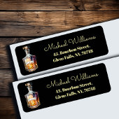 Whiskey Bottle Glass Return Address