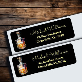 Whiskey Bottle Glass Return Address